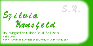 szilvia mansfeld business card